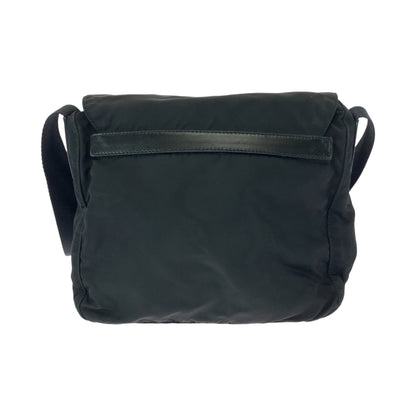 PRADA Shoulder Bag Nylon Black SilverMetal Test Triangle With logo