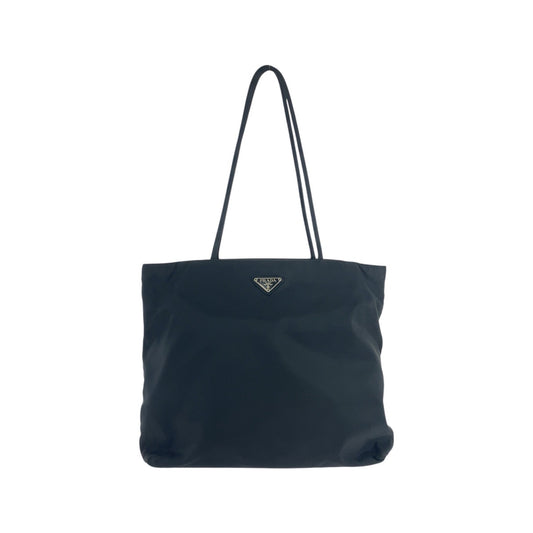 PRADA Tote Bag Nylon Black SilverMetal Test Triangle With logo