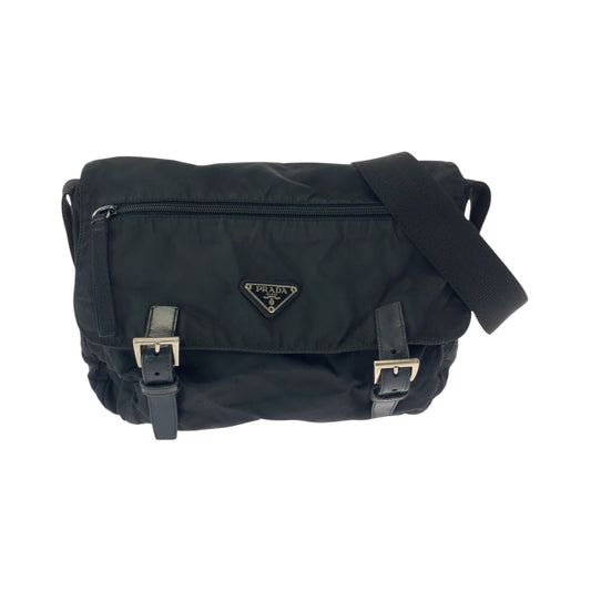 PRADA Shoulder Bag 1BD671 Nylon Black SilverMetal Test Triangle With logo