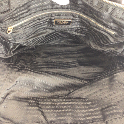 PRADA Tote Bag Nylon Black GoldMetal Test Triangle With logo