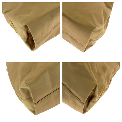 PRADA Tote Bag Satin Gold Metal