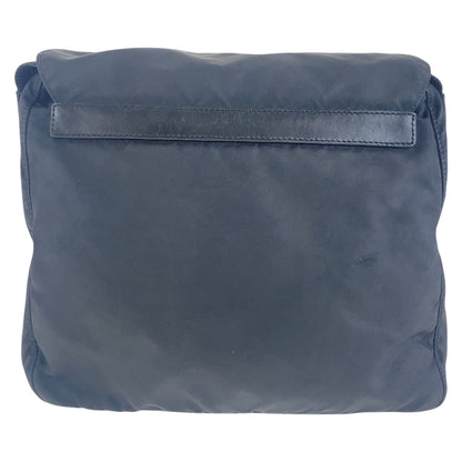 PRADA Shoulder Bag Nylon Black SilverMetal Test Triangle With logo