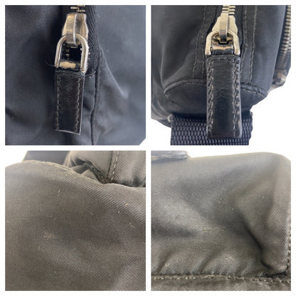 PRADA Shoulder Bag Nylon Black SilverMetal Test Triangle With logo