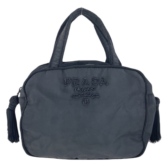 PRADA Handbag Nylon Black SilverMetal Test Tassel