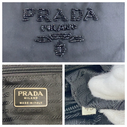 PRADA Handbag Nylon Black SilverMetal Test Tassel