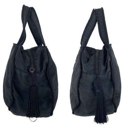 PRADA Handbag Nylon Black SilverMetal Test Tassel