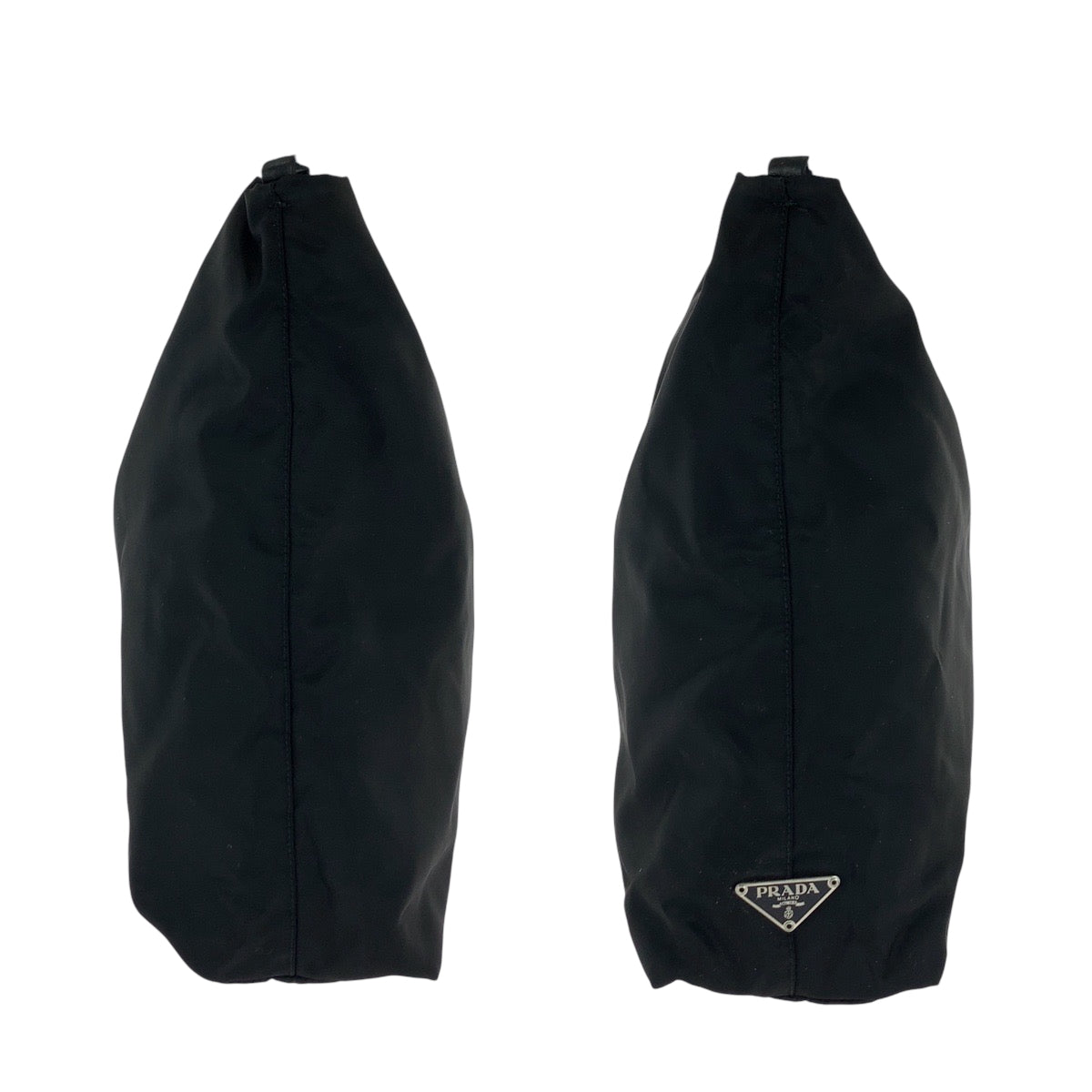 PRADA Shoulder Bag Nylon Black SilverMetal Clear Test Triangle With logo