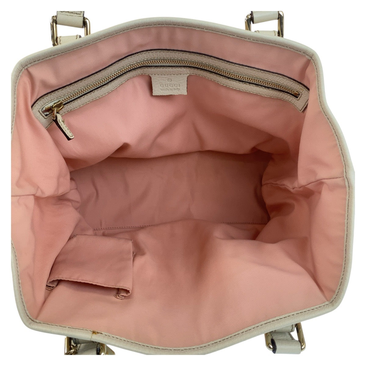 GUCCI Tote Bag 137396 GG canvas Pink Ivory Gold Metal Sherry line