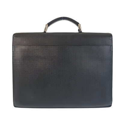 PRADA Business bag leather Black SilverMetal Safiano