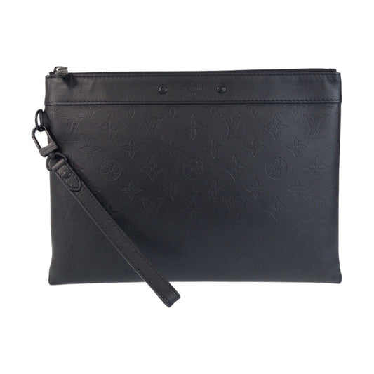LOUIS VUITTON Clutch bag M81570 leather Noir black black Monogram shadow pochette to go