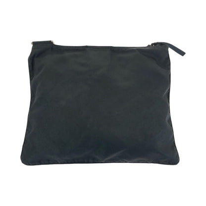 PRADA Shoulder Bag Nylon Black SilverMetal Test Triangle With logo