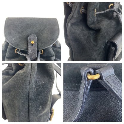 GUCCI Backpack 003 2852 0030 0 Suede Black GoldMetal Bamboo