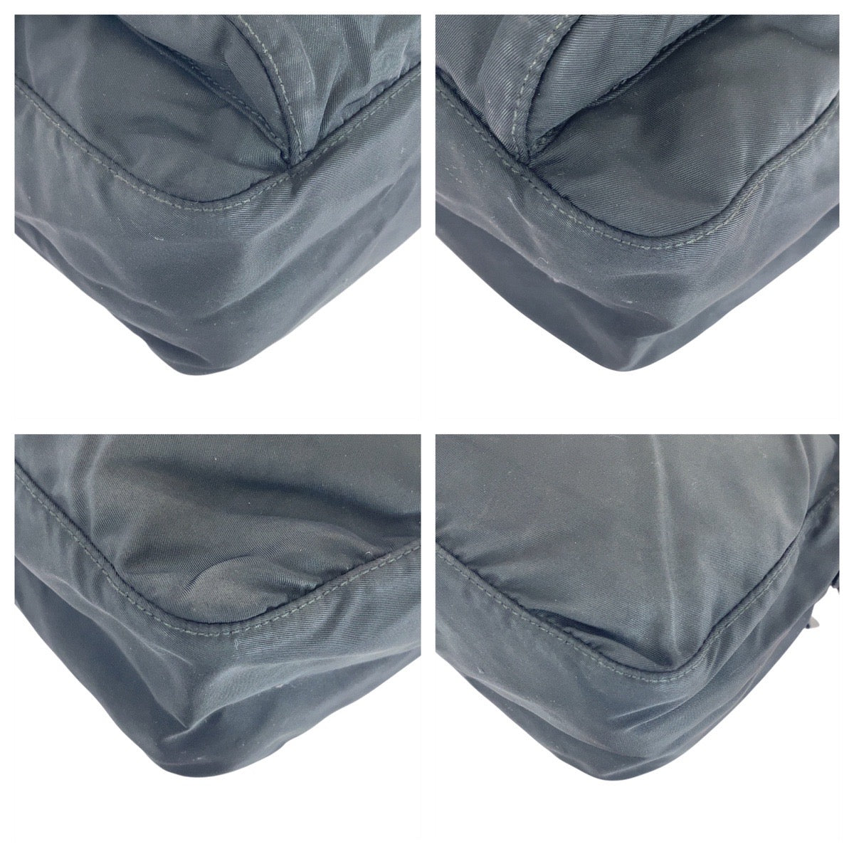 PRADA Shoulder Bag Nylon Black SilverMetal Test Triangle With logo