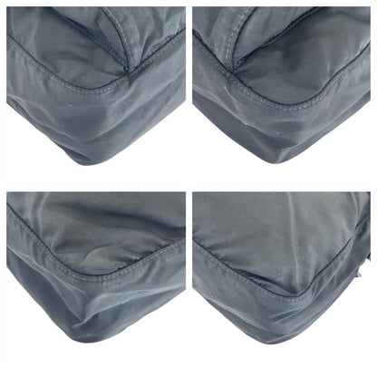 PRADA Shoulder Bag Nylon Black SilverMetal Test Triangle With logo