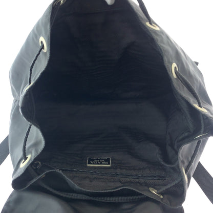 PRADA Backpack Nylon Black SilverMetal Test Triangle With logo