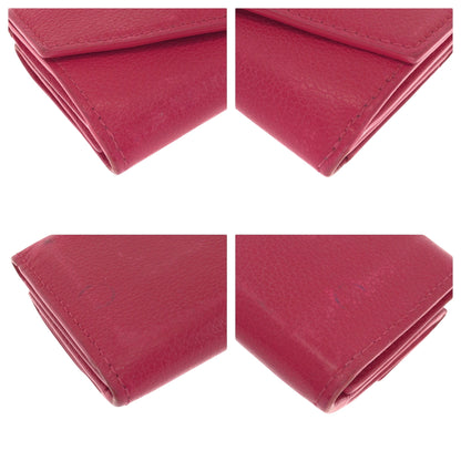 LOUIS VUITTON Tri-fold wallet M67858 leather Pink SilverMetal Portefeuille Rock Mini
