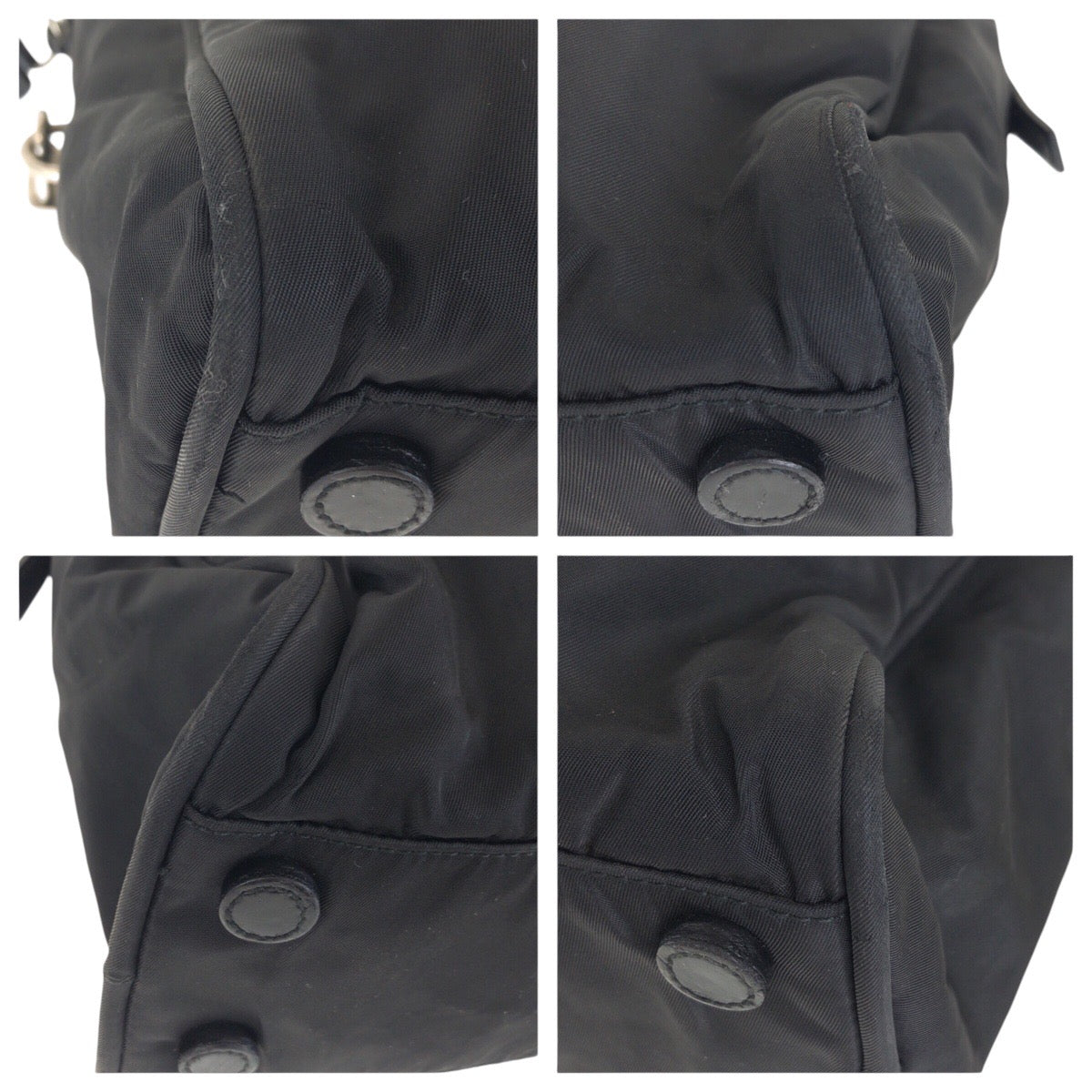 PRADA Tote Bag Nylon Black SilverMetal Test Triangle With logo
