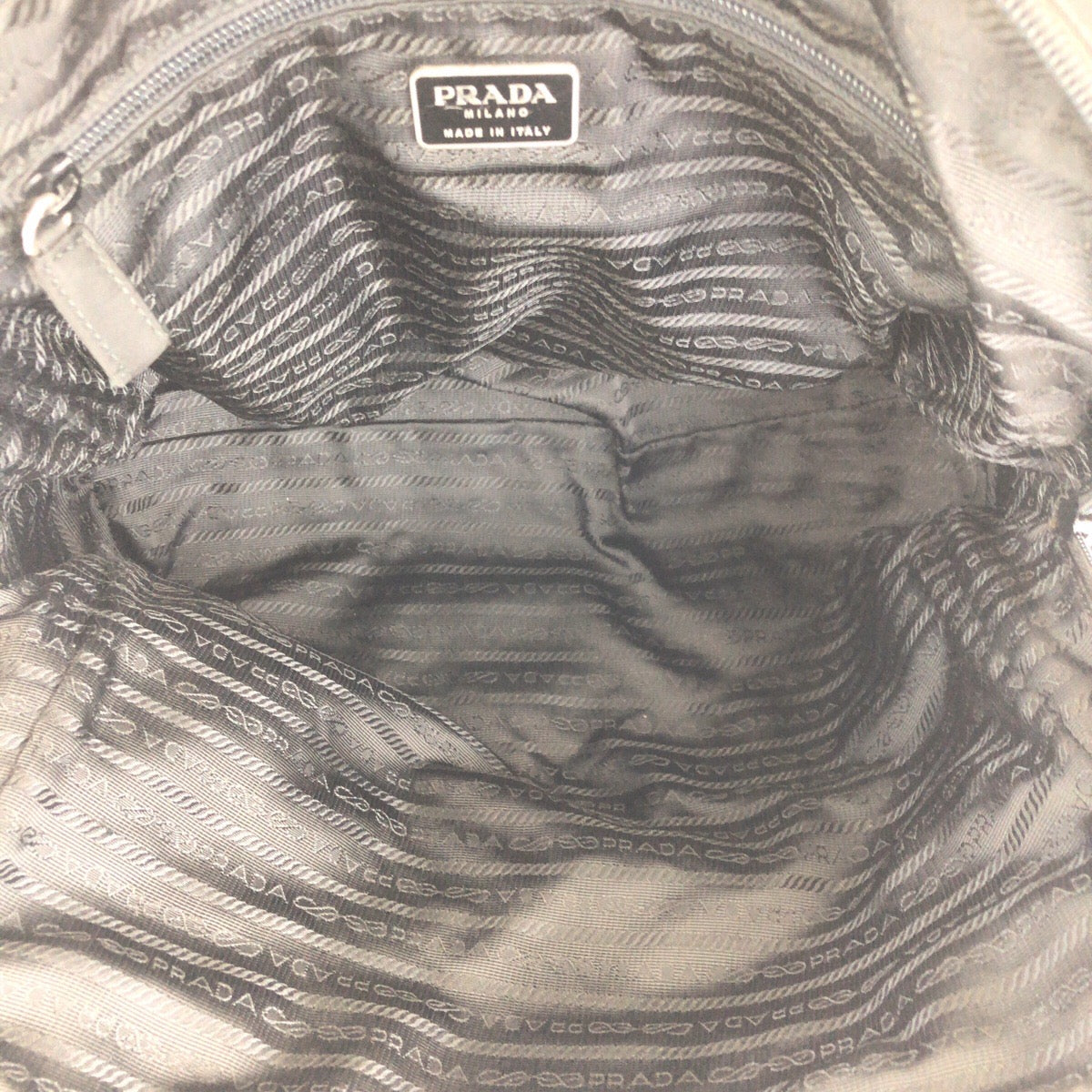 PRADA Tote Bag Nylon Black SilverMetal Test Triangle With logo