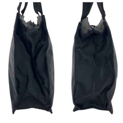 PRADA Handbag Satin Black SilverMetal logo