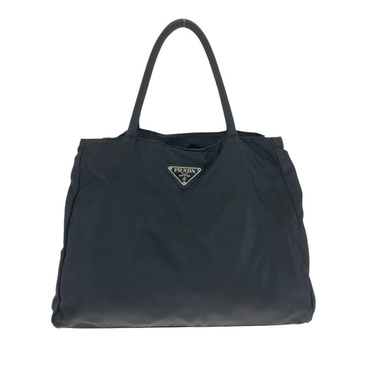 PRADA Tote Bag Nylon Black SilverMetal Test Triangle With logo