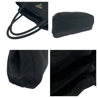 PRADA Tote Bag Nylon Black SilverMetal Test Triangle With logo
