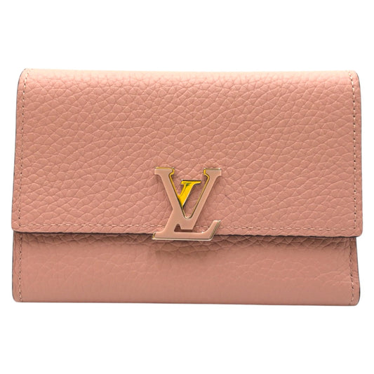 LOUIS VUITTON Tri-fold wallet M62156 leather Pink magnolia Taurillon Clemence Portefeuille Capsine