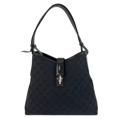 GUCCI Shoulder Bag 110291 GG canvas Black SilverMetal New Jackie