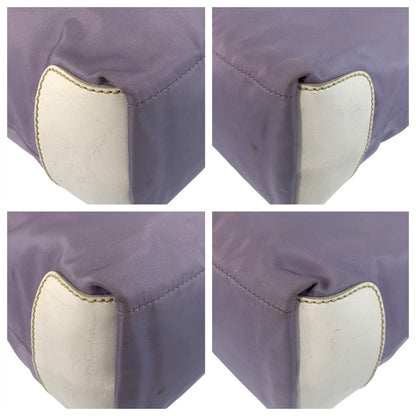 PRADA Shoulder Bag Nylon Purple SilverMetal Test Triangle With logo