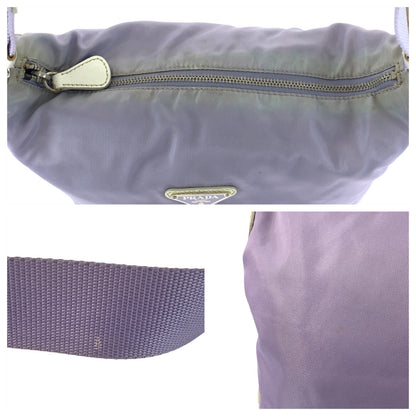 PRADA Shoulder Bag Nylon Purple SilverMetal Test Triangle With logo