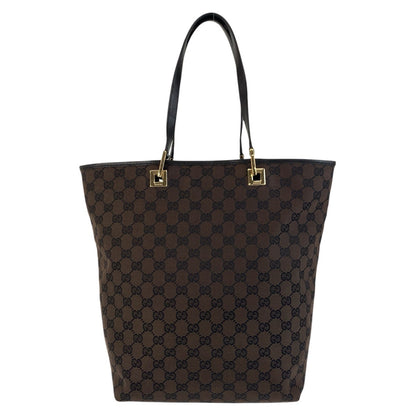 GUCCI Tote Bag 002 1098 GG canvas Brown Gold Metal