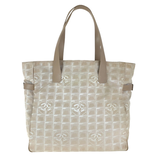 CHANEL Tote Bag canvas Beige SilverMetal New travel line