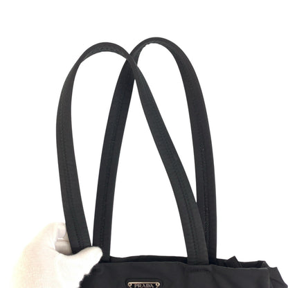 PRADA Tote Bag Nylon Black SilverMetal Test Triangle With logo