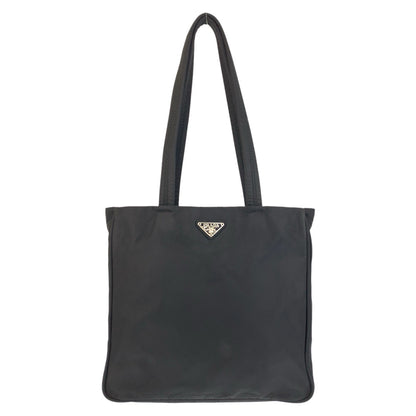 PRADA Tote Bag Nylon Black SilverMetal Test Triangle With logo