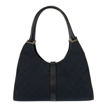 GUCCI Shoulder Bag 002 1067 GG canvas Black black Jackie