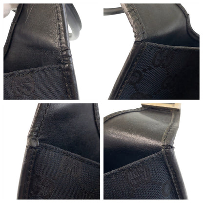 GUCCI Shoulder Bag 002 1067 GG canvas Black black Jackie