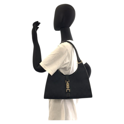 GUCCI Shoulder Bag 002 1067 GG canvas Black black Jackie