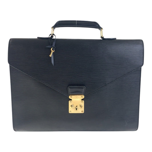 LOUIS VUITTON Business bag M54422 Epi Leather Noir Black Gold Metal Epi Serving Assistant