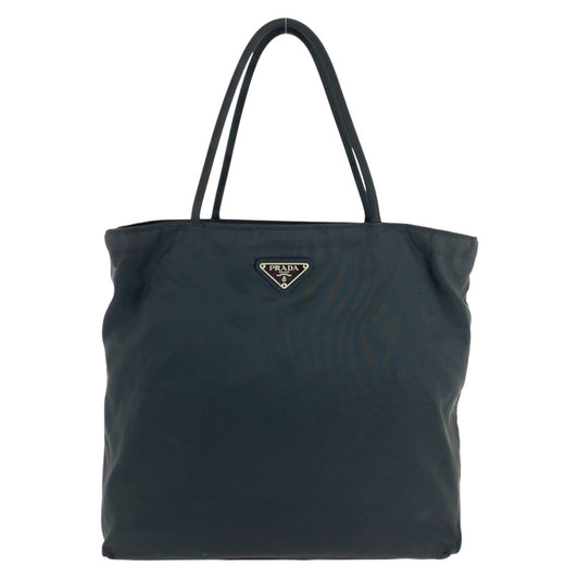 PRADA Tote Bag Nylon Black SilverMetal Test Triangle With logo