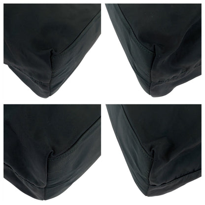 PRADA Tote Bag Nylon Black SilverMetal Test Triangle With logo