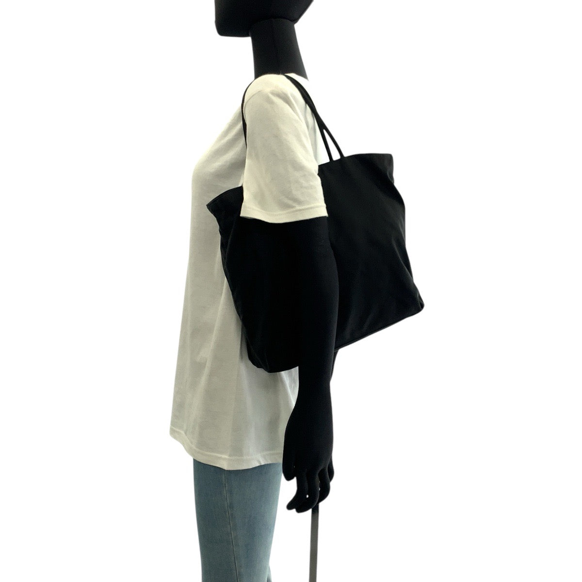 PRADA Tote Bag Nylon Black SilverMetal Test Triangle With logo