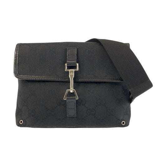 GUCCI Sling bag 92543 GG canvas Black SilverMetal