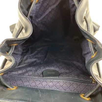 GUCCI Backpack 003 2058 0016 leather Black Brown Gold Metal Bamboo