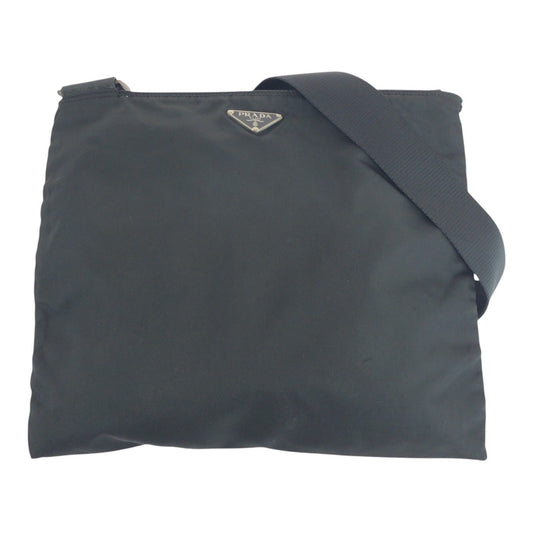 PRADA Shoulder Bag Nylon black Test Triangle With logo
