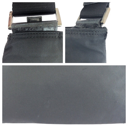 PRADA Shoulder Bag Nylon black Test Triangle With logo