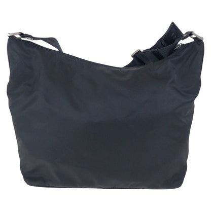 PRADA Shoulder Bag Nylon Black SilverMetal Test Triangle With logo