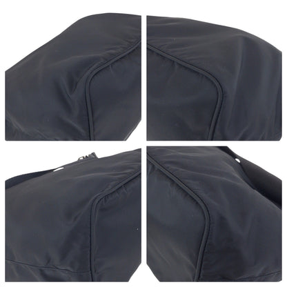 PRADA Shoulder Bag Nylon Black SilverMetal Test Triangle With logo