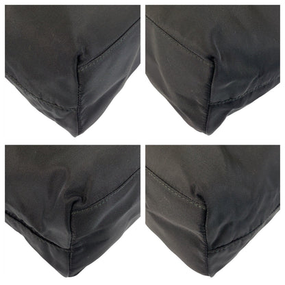 PRADA Tote Bag Nylon Black SilverMetal Test Triangle With logo