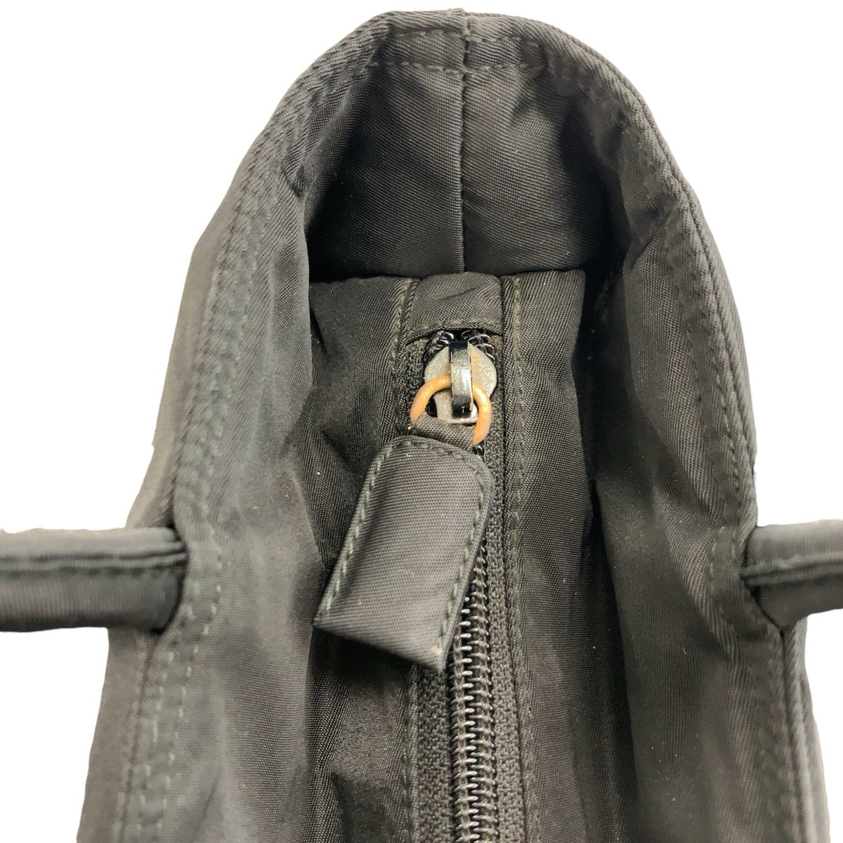 PRADA Tote Bag Nylon Black SilverMetal Test Triangle With logo