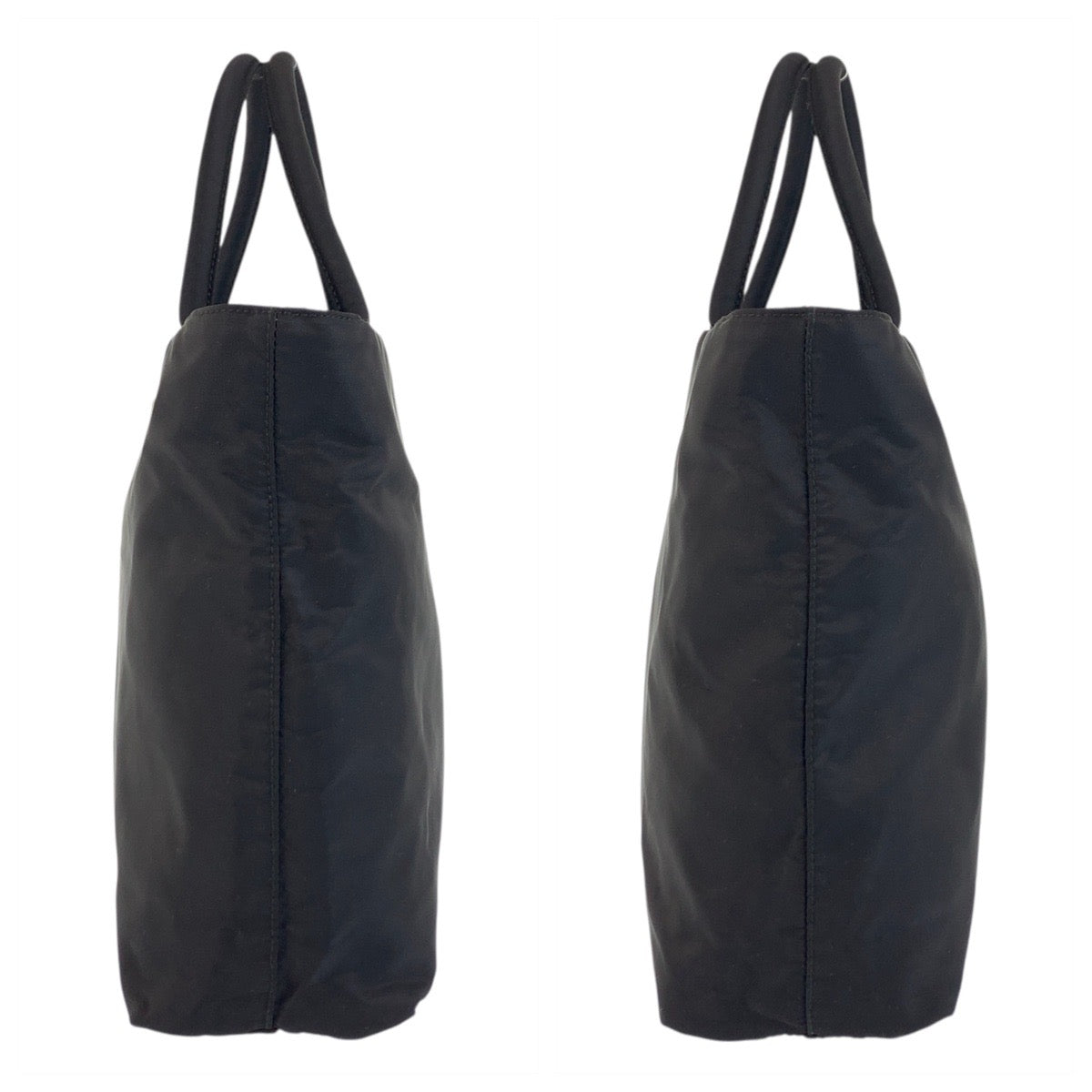 PRADA Tote Bag Nylon Black SilverMetal Test Triangle With logo