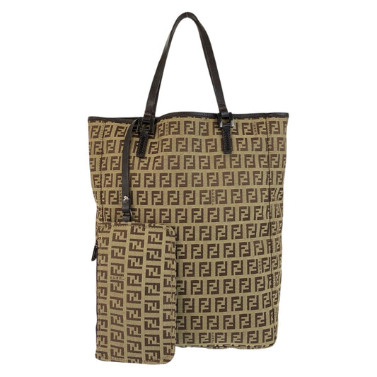 FENDI Tote Bag 8BH006 canvas Beige brown Zucchino